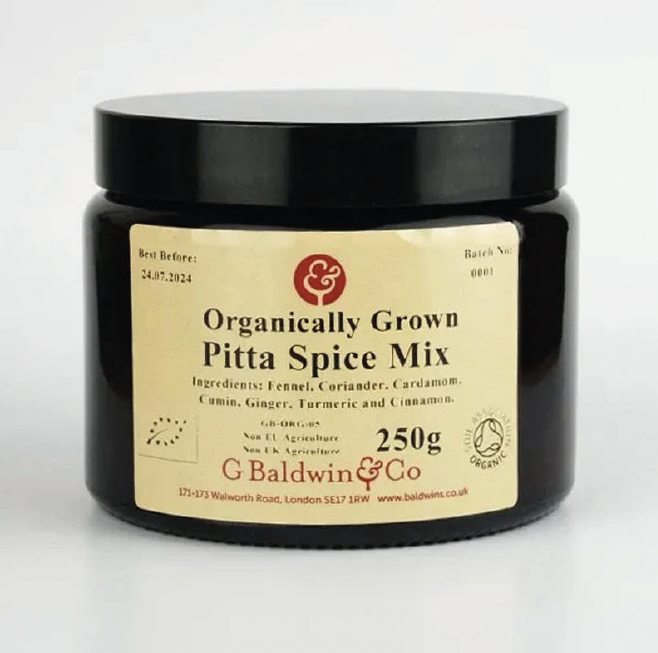 Organically Grown Pitta Spice Mix, 250g jar
